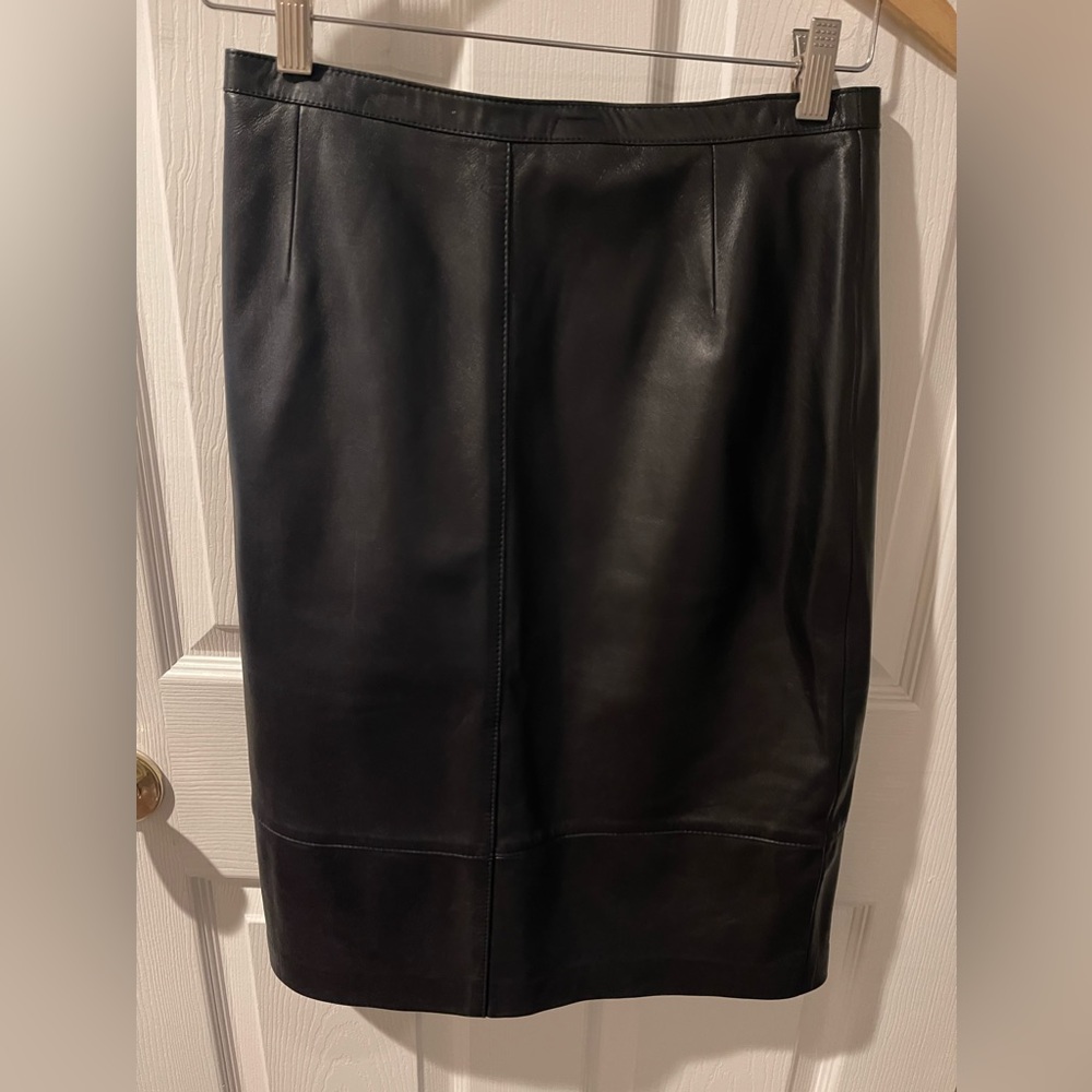 Escada Leather Black Shirt Size 38